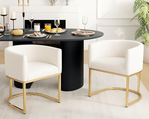 HNY Mid Century Modern Upholstered Barrel Dining Chairs by HNY