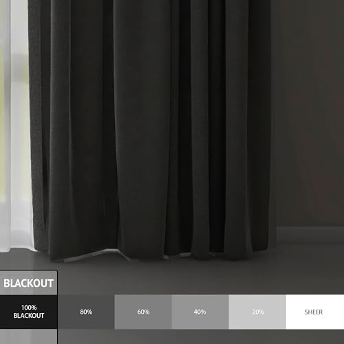Martha Stewart Lucca Velvet Blackout Back Tab Window Curtain Panel Pair - Image 3