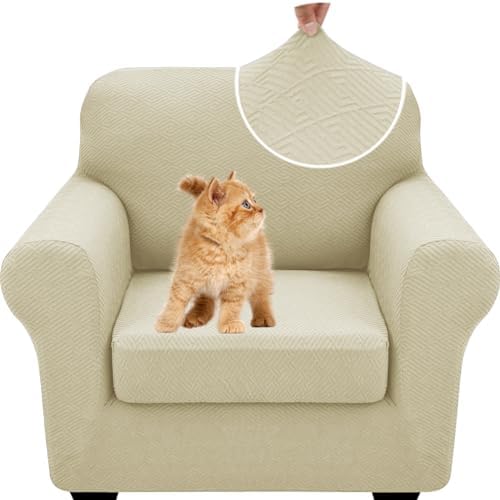 XINEAGE 2-Piece Stretch Armchair Sofa Cover, Washable Couch Covers by XINEAGE