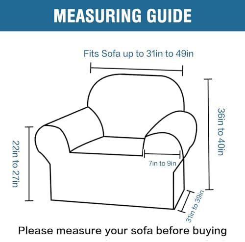 H.VERSAILTEX Stretch Velvet Armchair Cover Couch Covers 1 Cushion Chair - Image 2