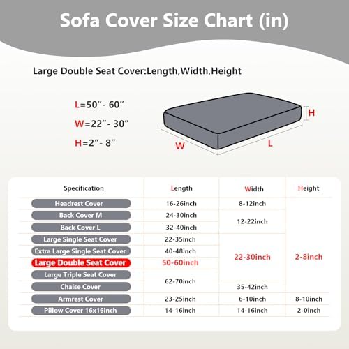 Yoovat Couch Cushion Covers for Sofa Couch Covers Wear-Resistant Universal Sofa - Image 3