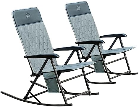Timber Ridge 3-Level Adjustable Rocking Camping Chair, Ergonomic Padded High by TIMBERRIDGE