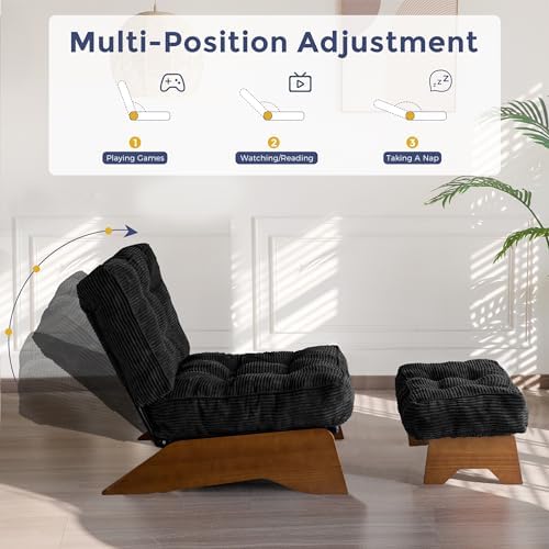 MAXYOYO Accent Chair with Ottoman, Lounge Chair with Adjustable Backrest - Image 6