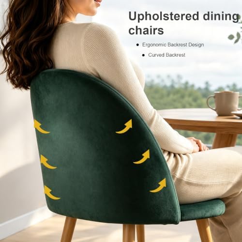 Lightdot Modern Velvet Dining Chairs Set of 2, Upholstered Accent Chairs - Image 6
