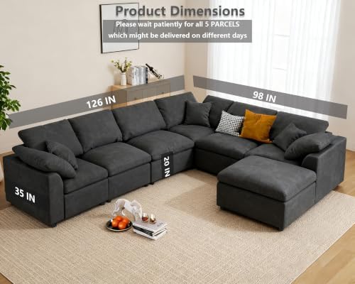 Cloud Couch Sectional for Living Room, Oversized Modular Sofa - Image 2