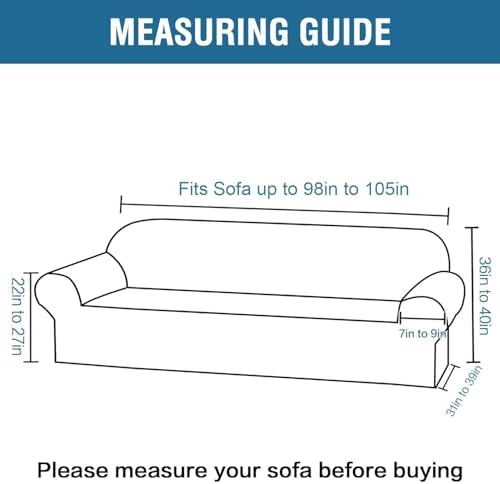 H.VERSAILTEX Stretch Velvet Sofa Covers Large Couch Covers Sofa Slipcovers - Image 2