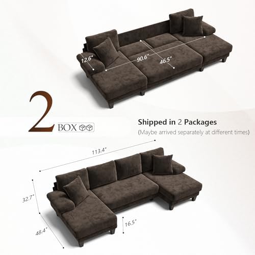 Txtin's Sleeper Sofa with Pull Out Couch Bed | 112 Inch Couches - Image 3