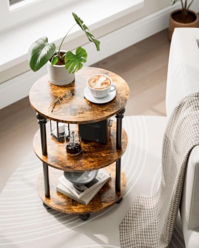 Round Small End Table with Classic Turned Legs, 3 Tier Oval Accent Table - Image 5