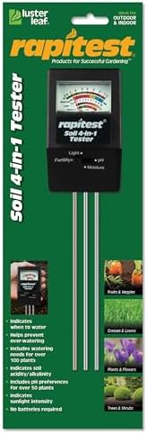 Luster Leaf 1818 Rapitest 4-in1 Soil pH/Moisture/Fertility/Light Tester by LusterLeaf
