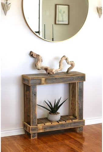 Natural 30x10x30 Entry Console Farmhouse Rectangular Reclaimed Wood Finish by Unknown