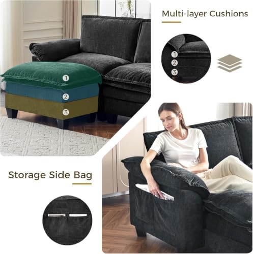 V-Shaped Modular Sectional Sofa, 3 Seater Cloud Couch - Image 5