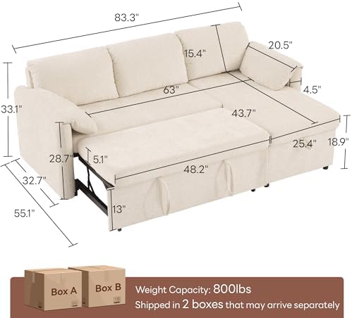 Tbfit 80" Sleeper Sofa Bed - Image 2