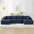126 inch Boneless Couch, U-Shaped Modular Sectional Sleeper Sofa by Yomsum
