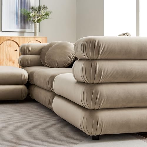 Modway Jubilee Performance Velvet 4 Piece Sectional Sofa - Image 6