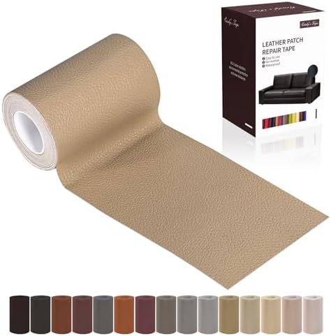 Leather Repair Patch Tape, Dark Beige 3 x 61 Inches Self Adhesive Leather by Cindy%27s+Tape