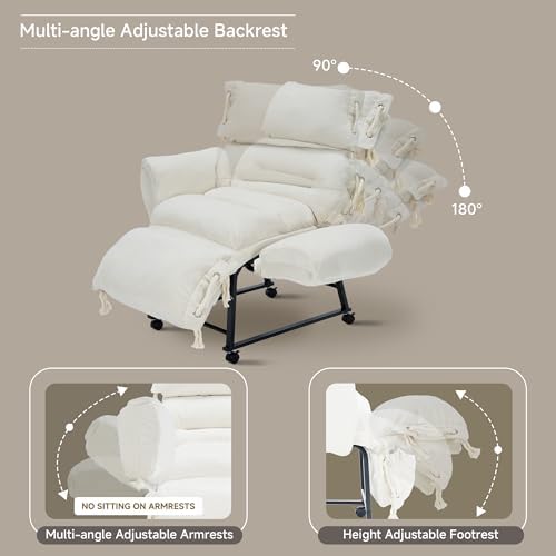 Adjustable Recliner Lounge Chair, 90°-180° Lay Flat Lazy Sofa - Image 3