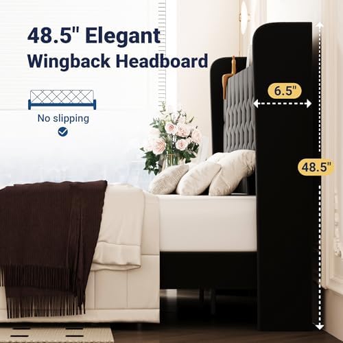 Allewie King Size Bed Frame, Storage Headboard & Charging Station - Image 6