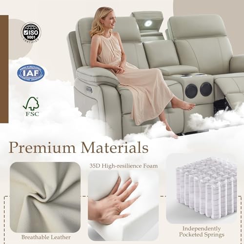 Power Reclining Loveseat with LED Reading Light/Storage Drawer/Bluetooth - Image 6