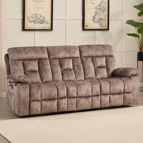 CANMOV 3 Seat Manual Recliner Sofa, Modern Reclining Sofa by CANMOV