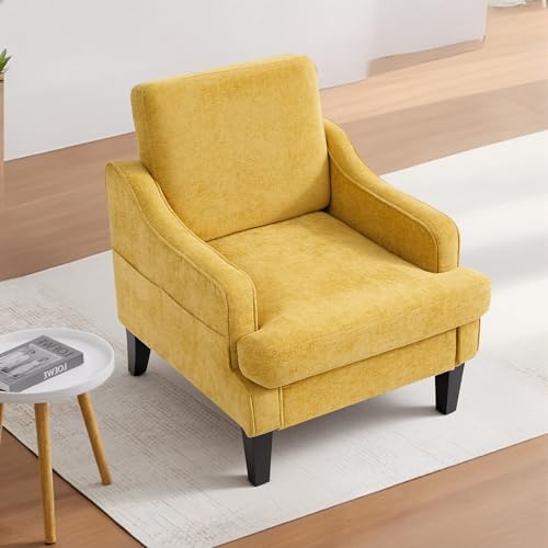 Accent Chair for Living Room, Mid-Century Arm Chair Chenille Fabric Living Room - Image 3
