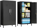 pozdeg 47.24" Black Lockable Small Metal Storage Locker by pozdeg