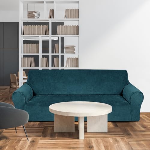 Peryiter 3 Pcs Couch and Loveseat Sofa Covers, Deep Teal - Image 7