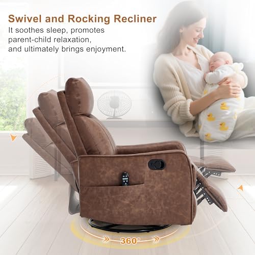 Manual Swivel Rocker Recliner Chair - Image 4