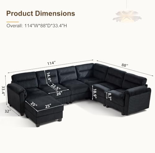 HAOMARKETS 115" Modular Sectional Sofa Couch - Image 2
