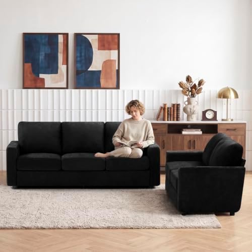 2 Pieces Chenille Sofa Sets w/Comfortable Back Cushions - Image 3
