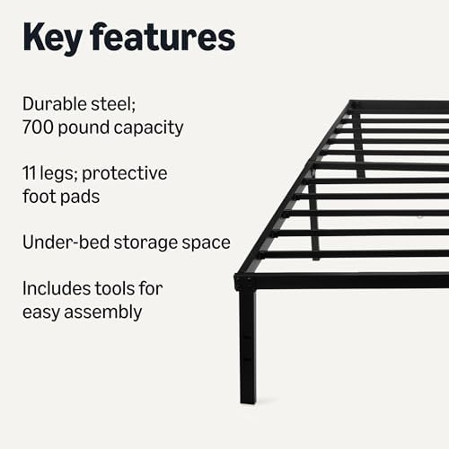 Amazon Basics - Metal Bed Frame, Non-Foldable Platform Bed, Easy Assembly - Image 3