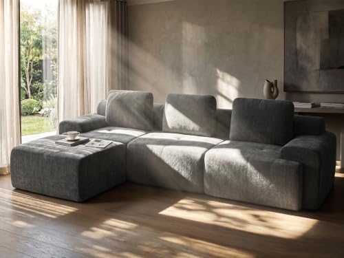 122" L Shaped Oversized Boneless Couch, Comfort Cloud Sectional Couches by VYUXWO