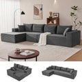 Mangodan 140” Cloud Sectional Couch, Modular Sectional Sofa by Mangodan