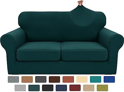 XINEAGE 3-Piece Stretch Loveseat Sofa Cover, Washable Couch Covers by XINEAGE