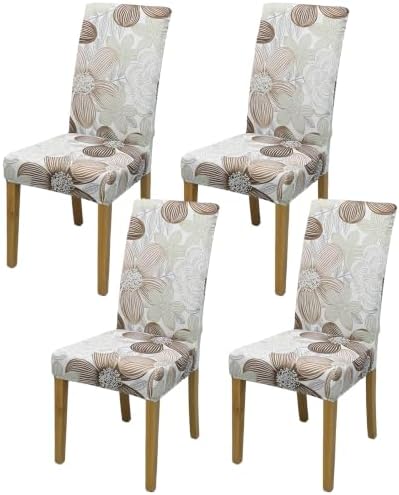 Dining Chair Covers, Stretch Seat Covers, Washable Furniture Protector by BIETYONE