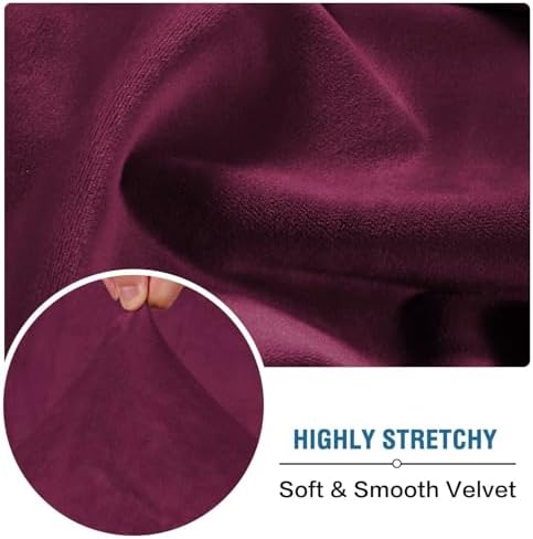 H.VERSAILTEX Velvet Stretch Couch Cushion Cover Plush Cushion Slipcover - Image 5