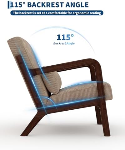 Garvee Mid Century Accent Chair, Upholstered Armchair - Image 5