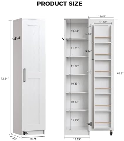 IRONCK Narrow Kitchen Pantry Cabinet, Slim - Image 2