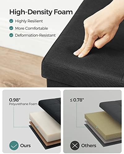 SONGMICS 43.3 Inches Folding Storage Ottoman Bench, Load 660 lb - Image 5