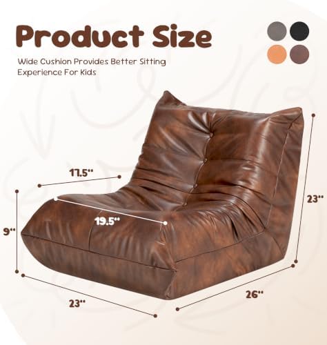 Hobestluk Bean Bag Chair Leather Togo Sofa Memory Foam - Image 2