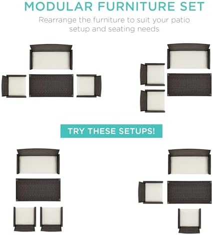 Best Choice Products 4-Piece Outdoor Wicker Patio Conversation Furniture Set - Image 2