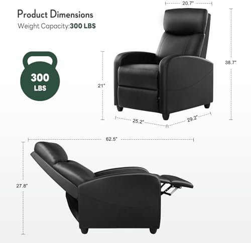 Massage Recliner Chair, Recliner Sofa Fabric - Image 3