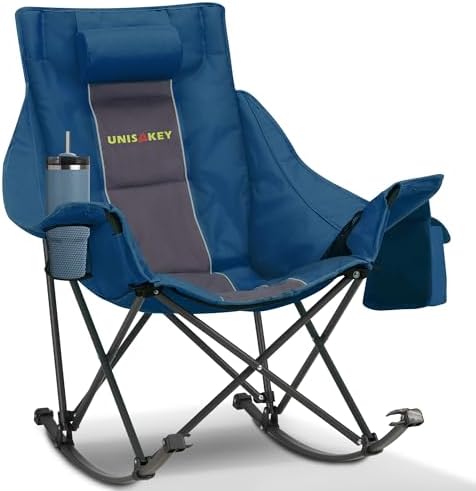 Unisakey Oversize Foldable Rocking Camping Chair300lbs Capacity by Unknown