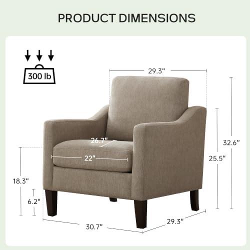 VKNOW Accent Chairs, Modern Upholstered Armchairs - Image 2