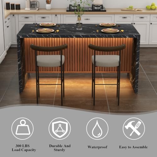 63" Large Imitation Marble Dining Table - Image 7