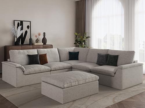 EASE MOOSE 115" Modular Sectional Sofa, Boneless Couches by EASEMOOSE