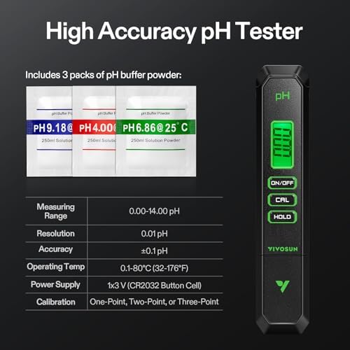 VIVOSUN Digital pH Meter, 3-in-1 TDS/EC/Temperature Meter, 3-in-1 Soil - Image 3