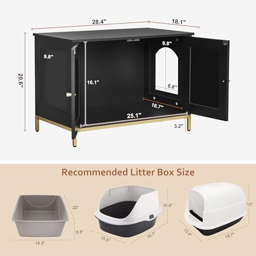 Homhedy 28.3" L Cat Litter Box Enclosure - Image 3