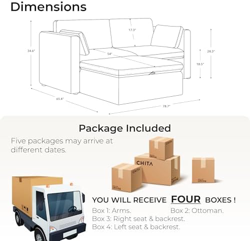 CHITA 78" Modular Sectional Sofa, 3 Seat Modular Couch - Image 2