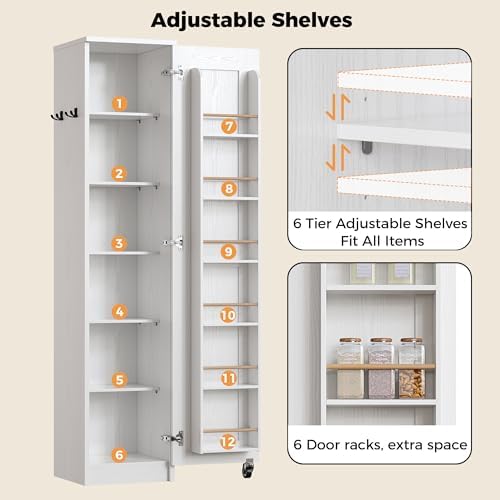 IRONCK Narrow Kitchen Pantry Cabinet, Slim - Image 4
