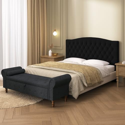 Furpopup Velvet Queen Size Headboard Only, Upholstered Wall Mount - Image 3